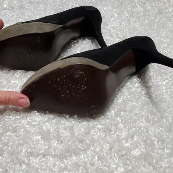 Stuart Weitzman Black & Gray Suede Platform Heels - Picture 9 of 9